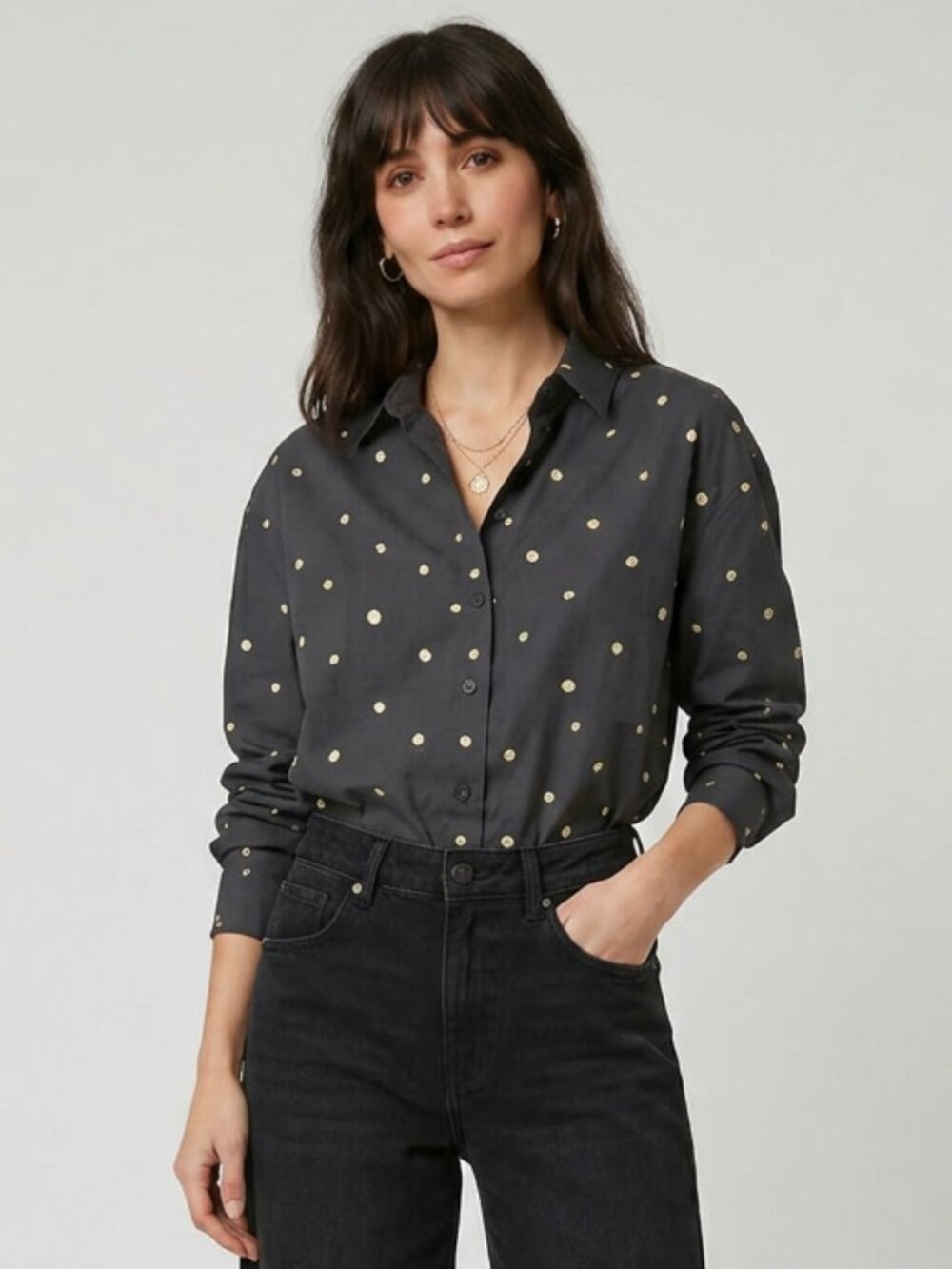 Humility 100% Cotton Button-Down Shirt Size FR 40 or US 8